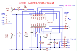 Simple PAM8403 Amplifier Circuit