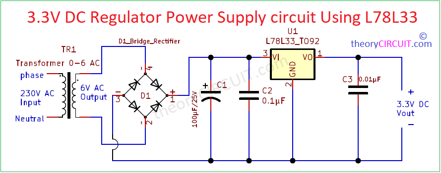 3.3V DC Power Supply Circuit by Using L78L33