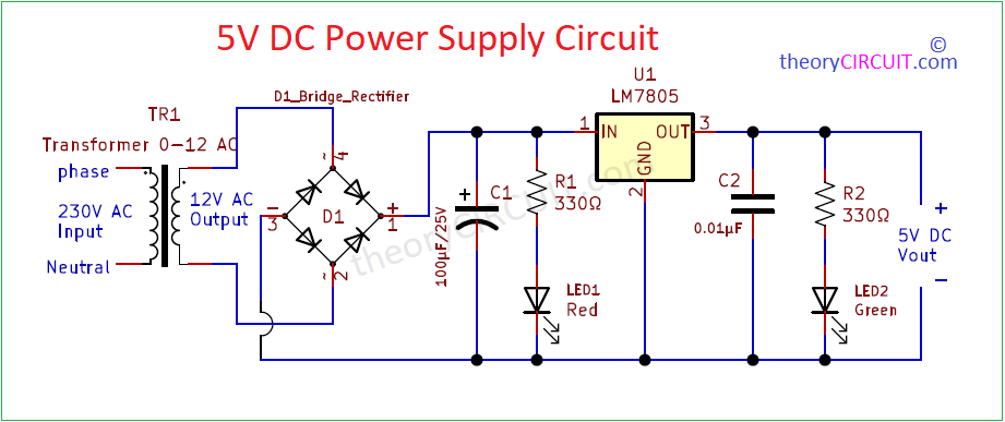 5V DC Power Supply Circuit