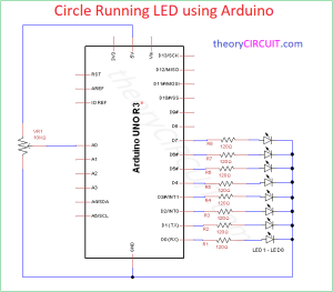 Circle Running LED using Arduino