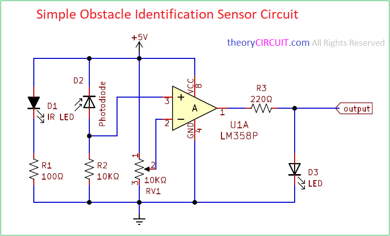 Simple Obstacle Identification Sensor Circuit