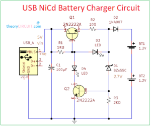 USB NiCd Battery Charger Circuit - theoryCIRCUIT - Do It Yourself ...