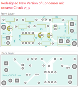 Redesigned New Version of Condenser mic preamp Circuit