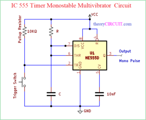 IC 555 Timer Monostable Multivibrator Calculator