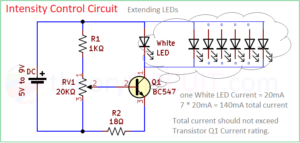 Led Control Inverted Logic LED Intensity Control Circuit