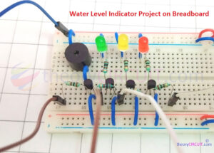 Simple Water Level Indicator Circuit with Buzzer